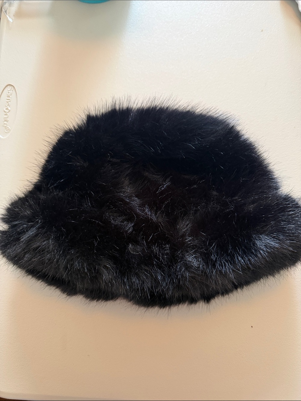 Unlisted Black Faux Fur Bucket Hat